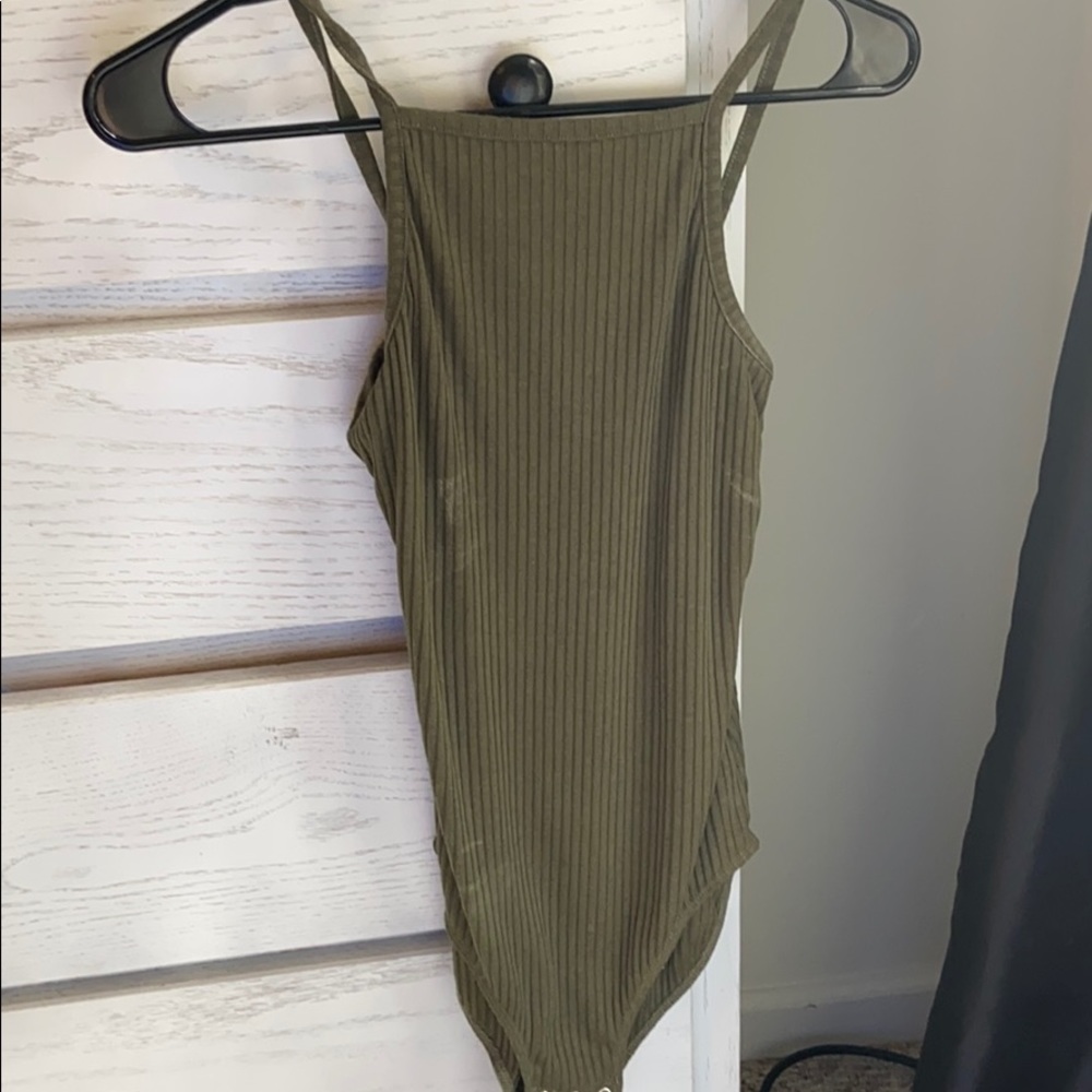 Halter top Olive green body suit.